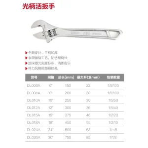 光柄活扳手24寸(银)(把);DL024A