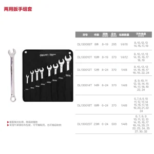 镜面两用扳手套装23件套(银)(套);DL130023T