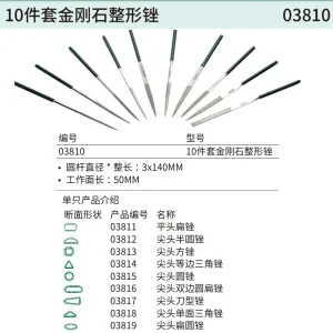10件套金刚石整形锉3x140MM ; 03810