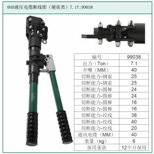 Ø38液压电缆断线钳7T ; 99038