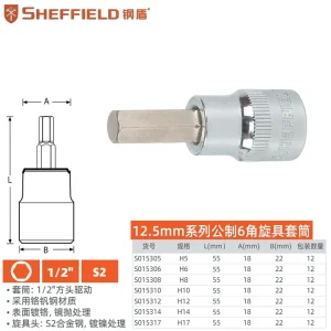 12.5mm系列公制六角旋具套筒H17;S015317