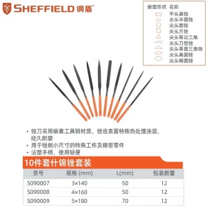 10件套什锦锉(4x160mm);S090008