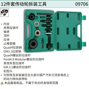 12件套传动轮拆装工具 ; 09706