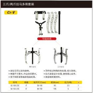 三爪/两爪拉马多用套装4″;82-100-23C