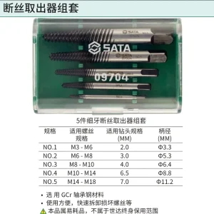 5件细牙断丝取出器组套 ; 09704