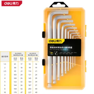 特长球头内六角组套9件套盒装(黄)(套);DL230519