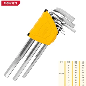 加长平头内六角组套9件套(黄)(套);DL3590