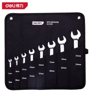 镜面双开口扳手套装8件套布包铬钒钢(银)(套);DL0308