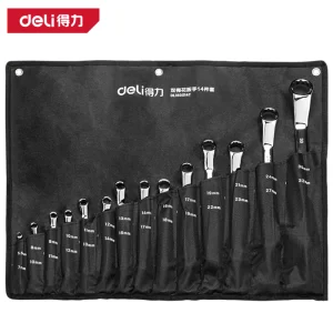 镜面双梅花扳手套装14件套(银)(套);DL150014T