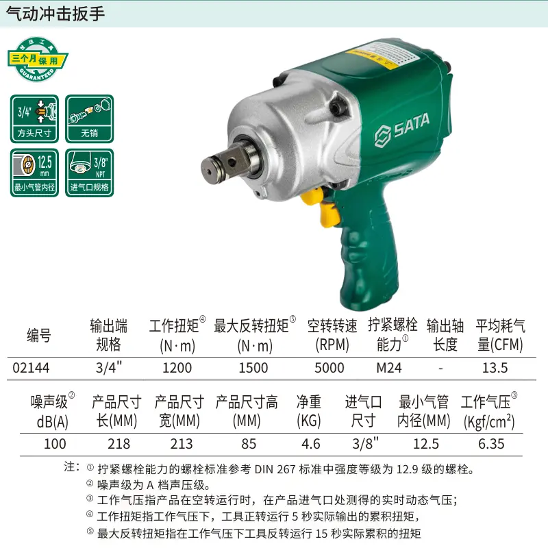 [02144] 3/4″气动冲击扳手