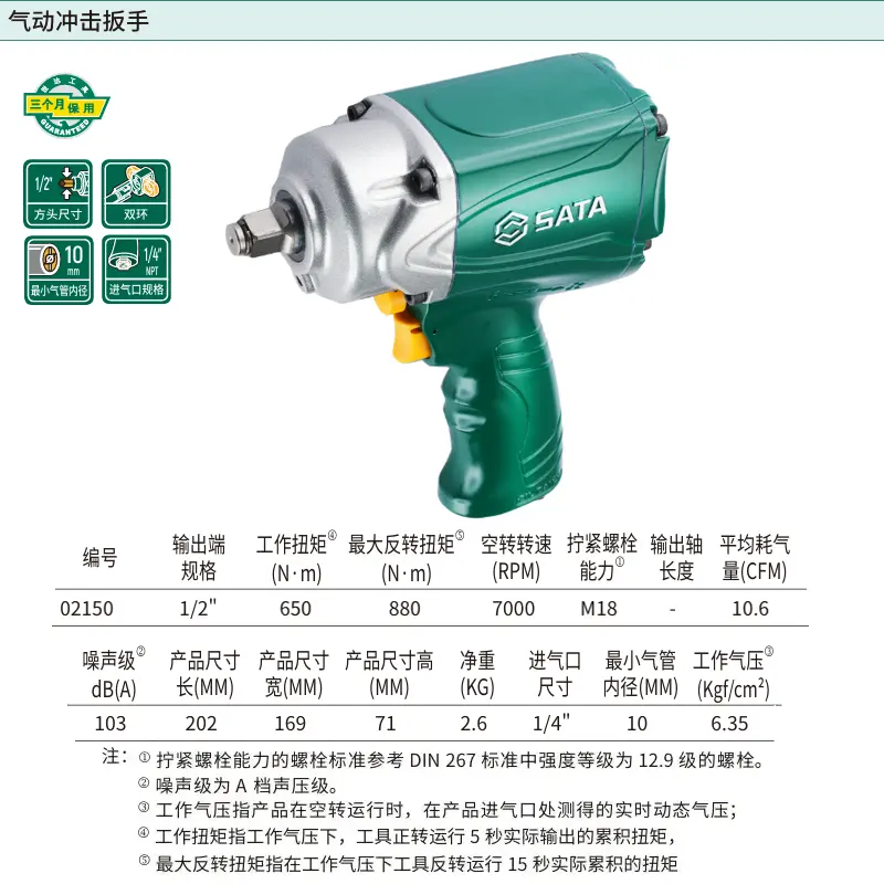 [02150] 1/2″气动冲击扳手
