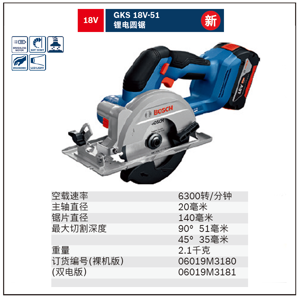 [06019M3181] 锂电充电式圆锯