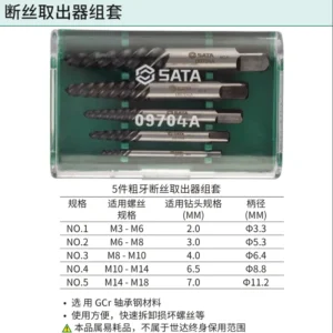 [09704A] 5件粗牙断丝取出器组套