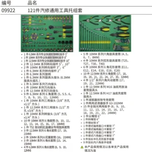 [09922] 121件汽修通用工具托组套