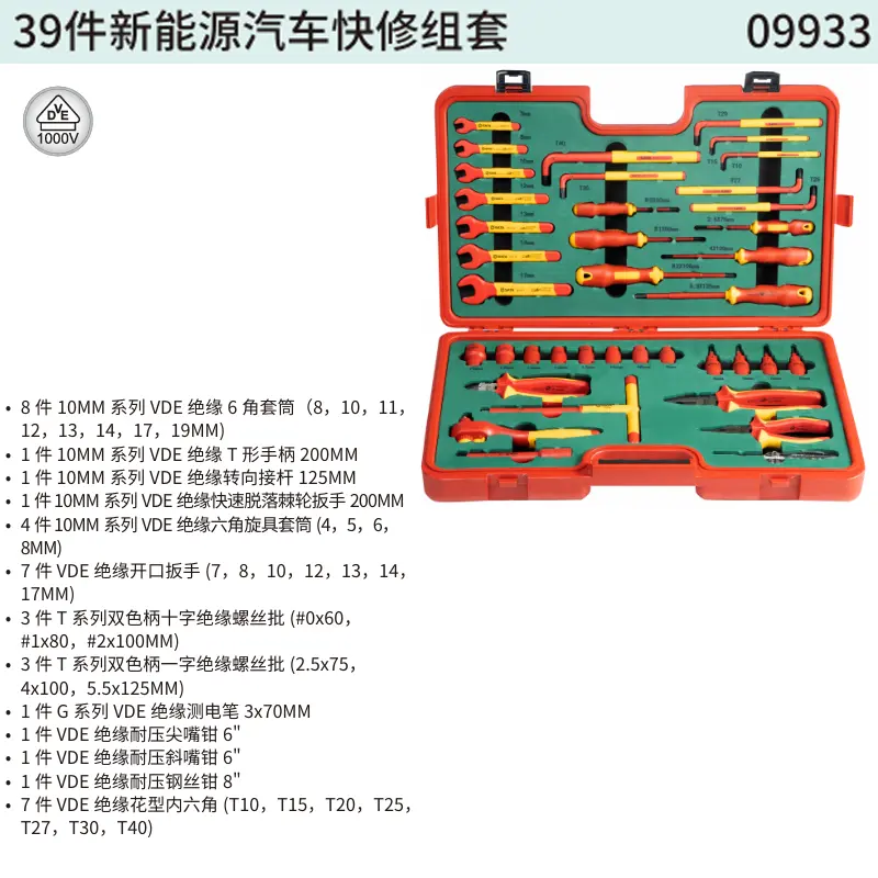 [09933] 39件新能源汽车快修组套