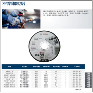 [2608600220] 专业级不锈钢切片 125x1.6x22.23mm