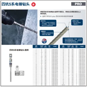 [2608706907] 专业级四坑5系电锤钻头 10x400x460