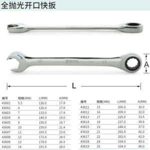[43601] 全抛光开口快扳5.5MM