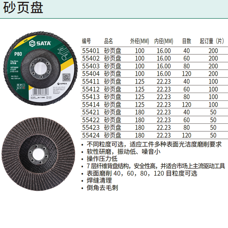 [55412] 砂页盘125xP60x22MM