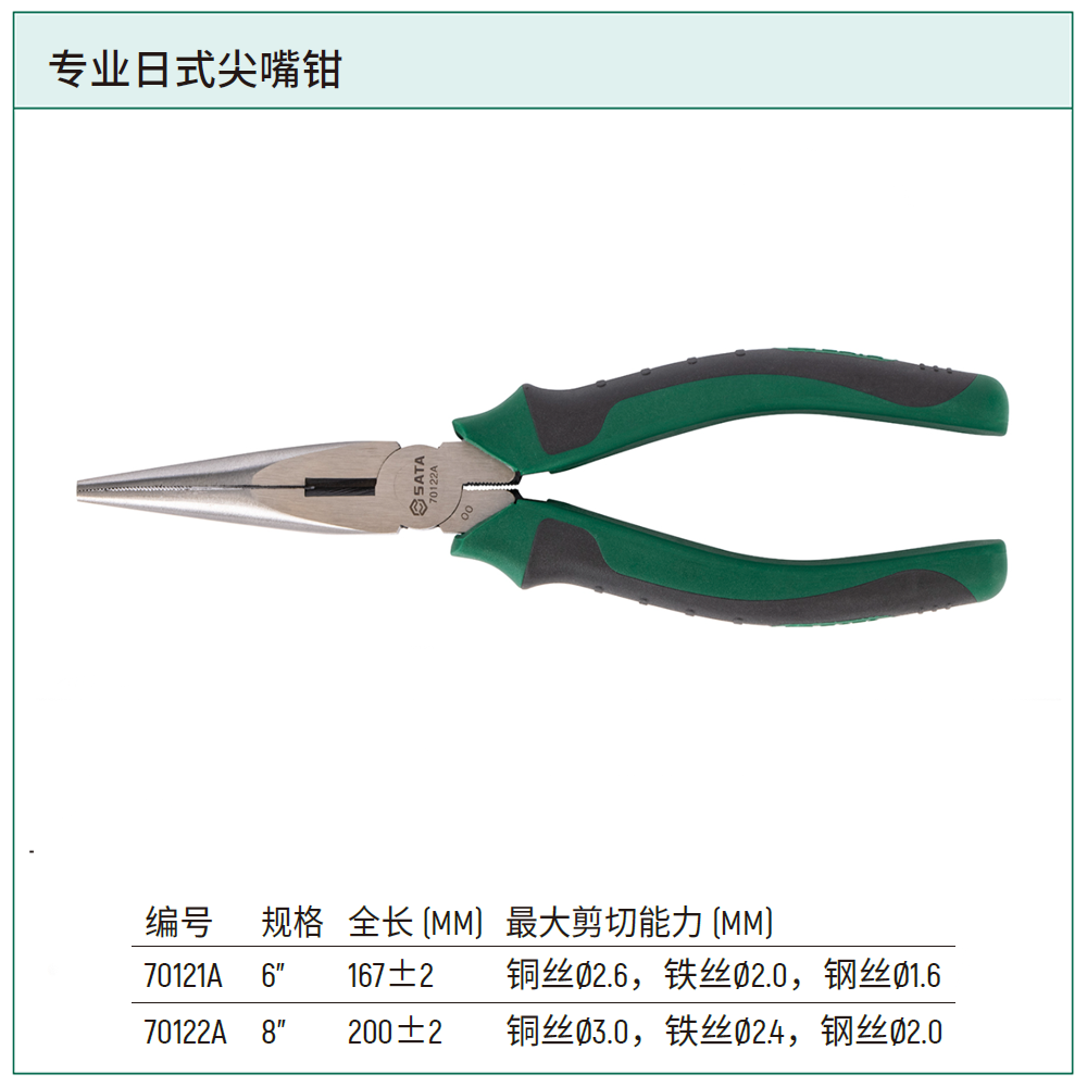 [70122A] 专业日式尖嘴钳8″