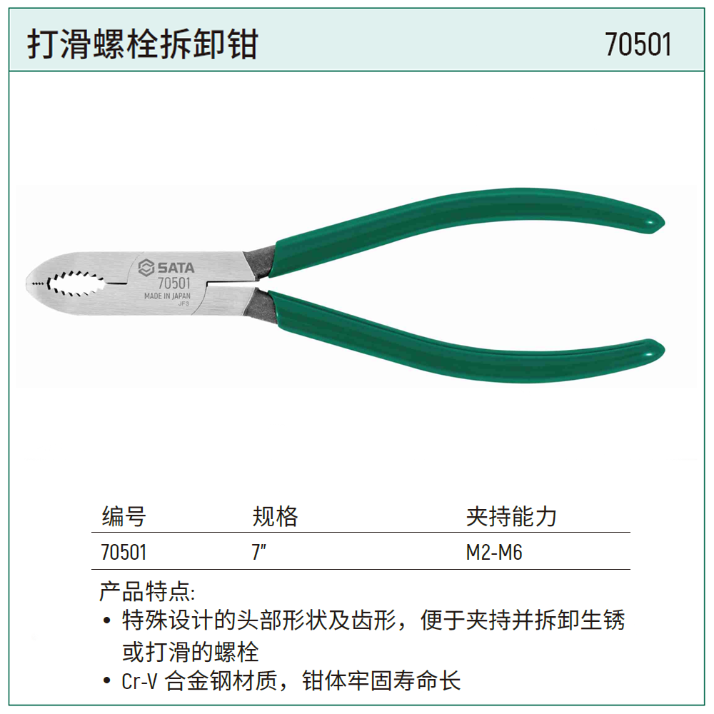 [70501] 打滑螺栓拆卸钳7″