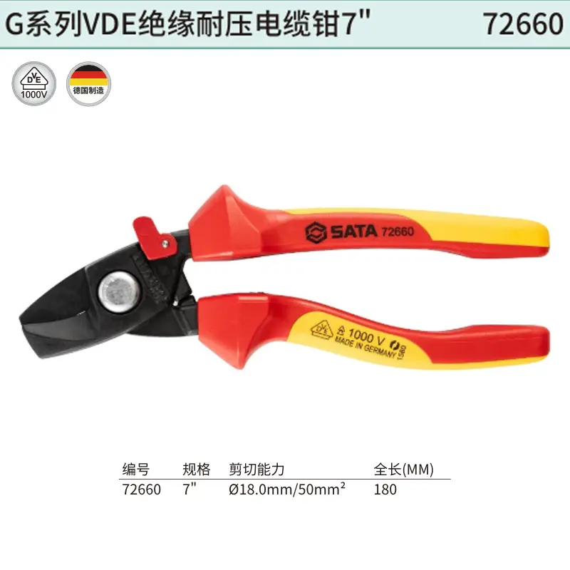 [72660] G系列VDE绝缘耐压电缆钳7″