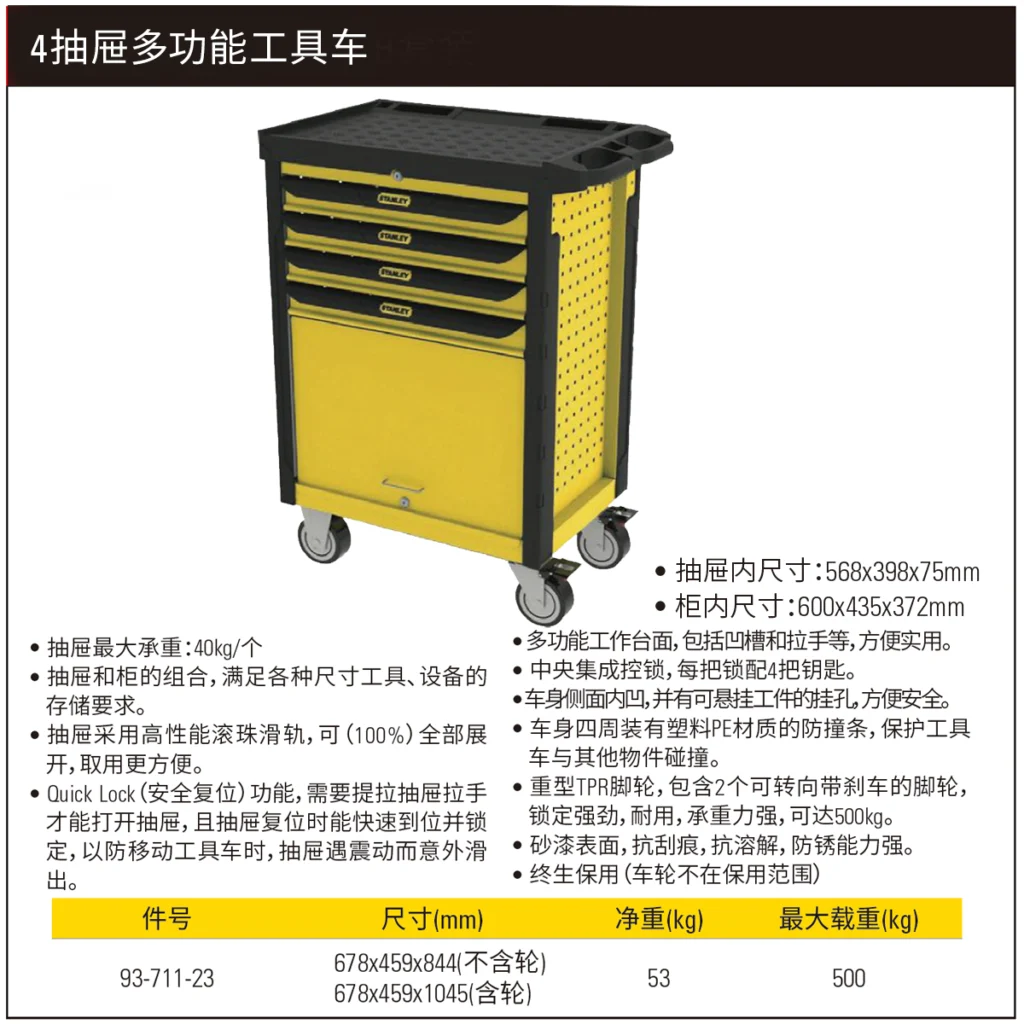[93-711-23] 4抽屉多功能工具车