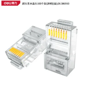 [DL386910] 超五类水晶头100个装(透明)(盒)