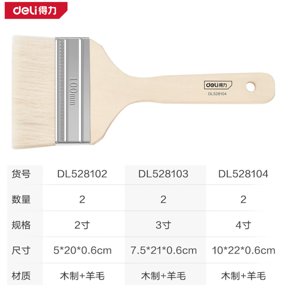 [DL528104] 羊毛刷4寸2把(白)(包)