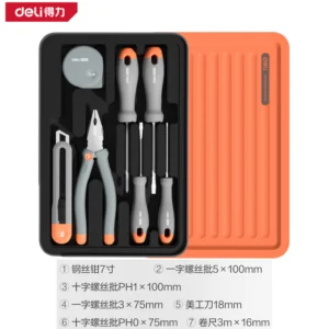 [H1001-D] 层叠式工具组套-7件常用工具套装(橙)(套)