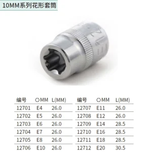 [12701] 10MM系列花形套筒E4