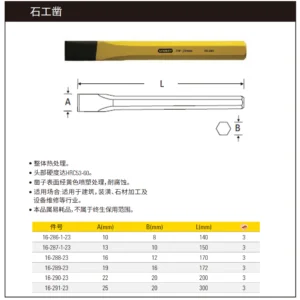 [16-290-23] 石工凿22mm