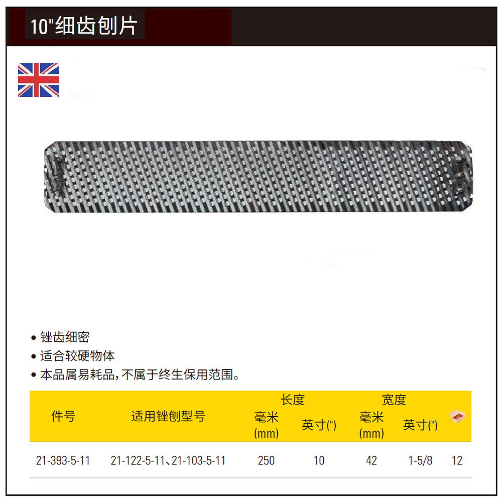 [21-393-5-11] 10″细齿刨片