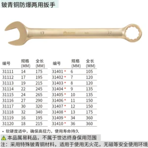 [31119] 铍青铜防爆两用扳手16MM