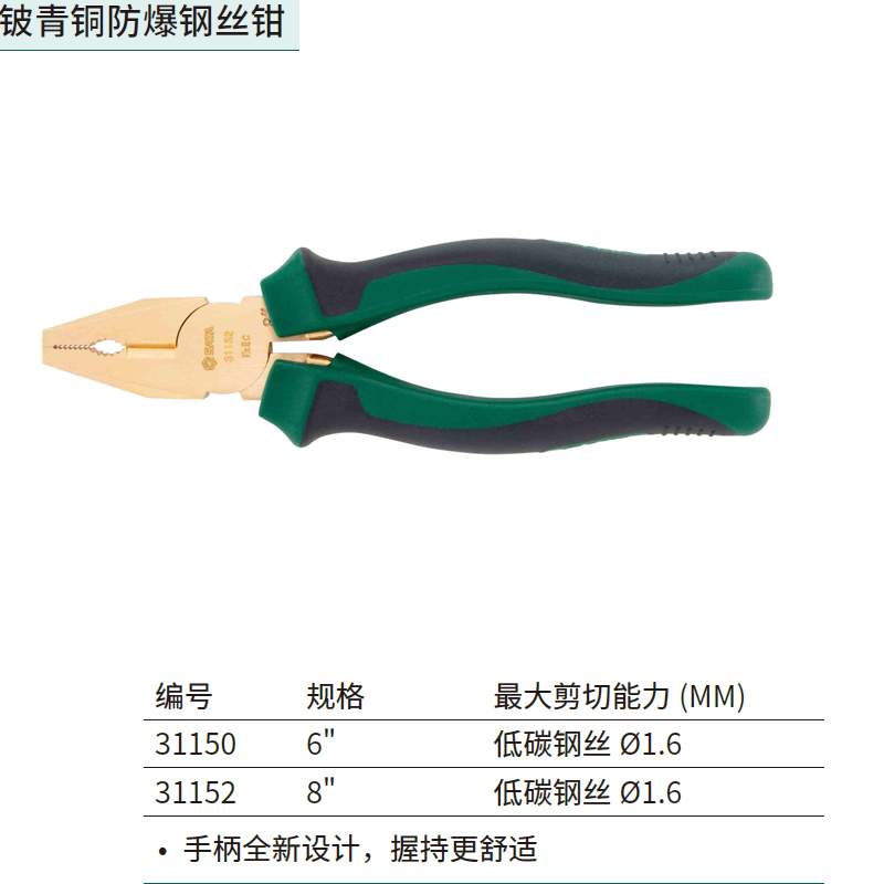 [31152] 铍青铜防爆钢丝钳8″