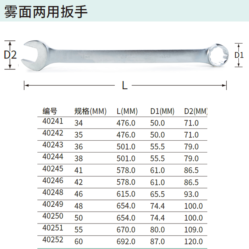[40246] 雾面两用扳手42MM