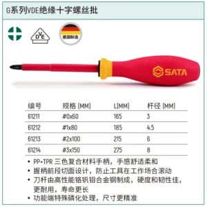 [61212] G系列VDE绝缘十字螺丝批#1x80MM