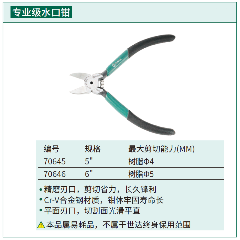 [70646] 专业级水口钳6"（退市）