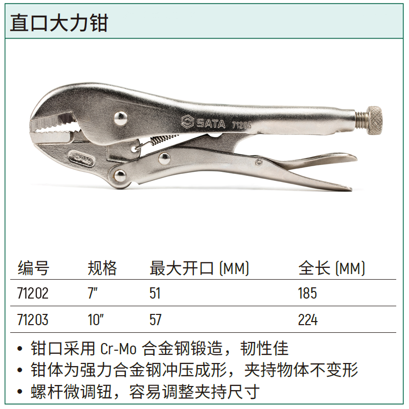 [71202] 直口大力钳7"