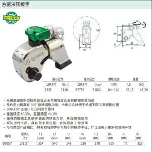 [99057] 2-1/2"方驱液压扳手7150-51000Nm