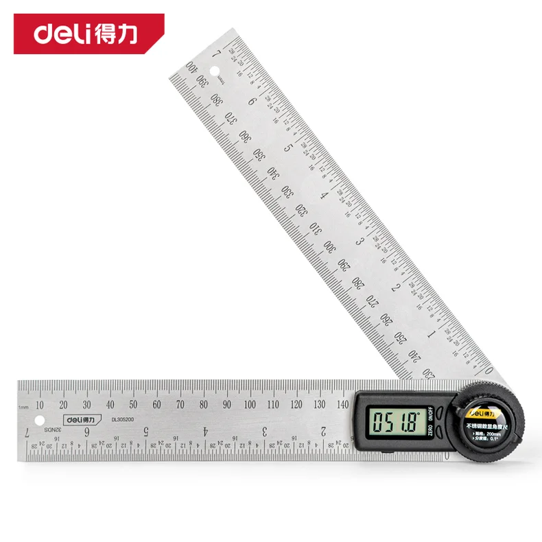 [DL305200] 数显角度尺200mm不锈钢(黑)(把)