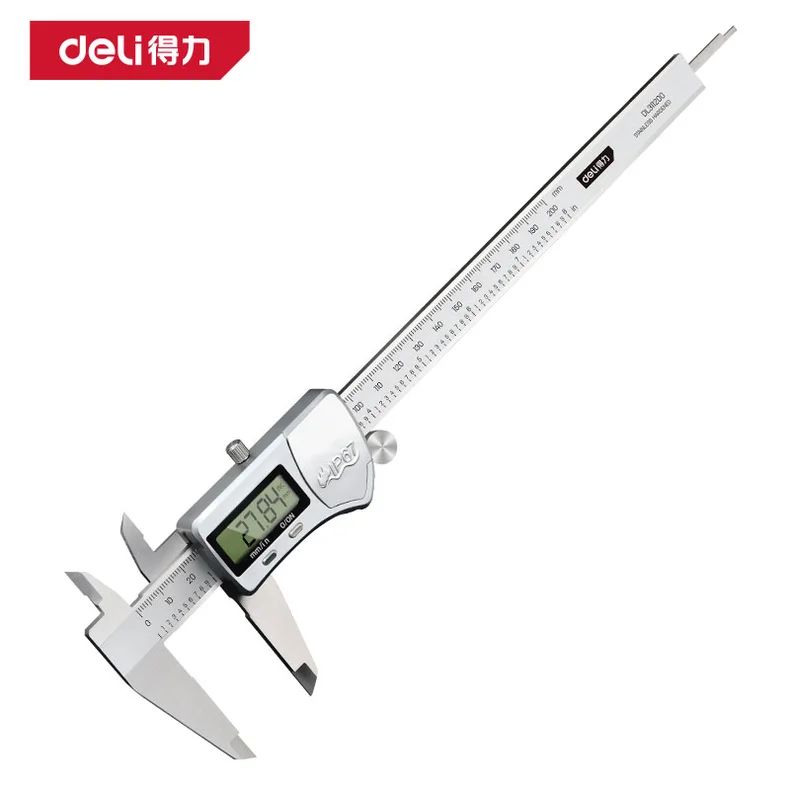 [DL311200] 得力工具ip67绝对原点数显卡尺200mm锌合金专业(红)(把)