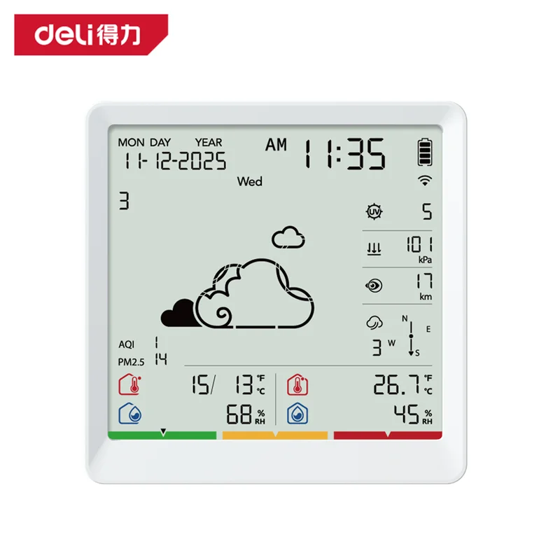 [DL336014] WiFi款温湿度计-9.9℃~60℃天气(白)(台）
