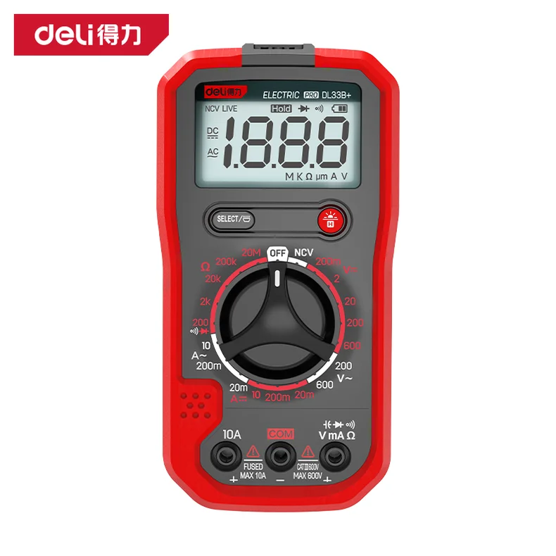得力/deli 数字万用表1999位NCV测试(黄)(台) DL33B+