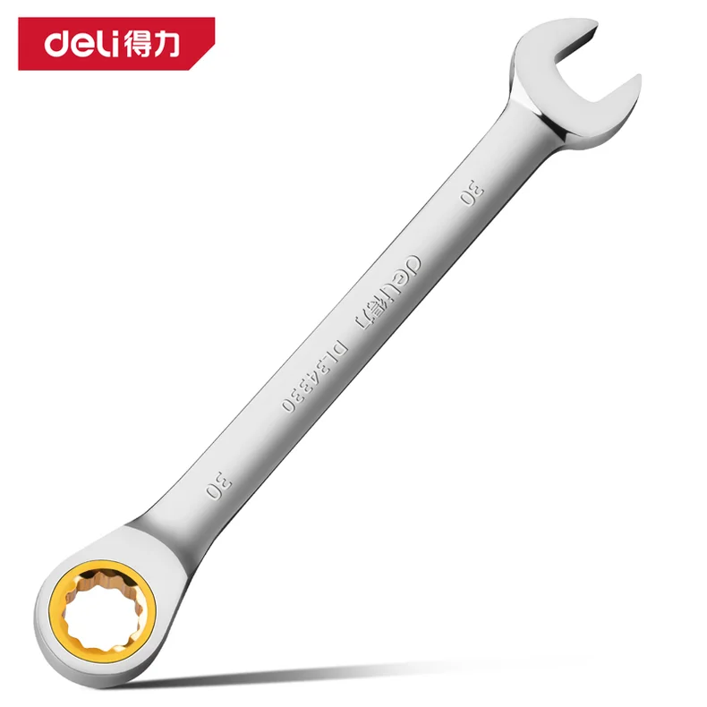 [DL34330] 镜面两用棘轮快扳30mm90齿(银)(把)(售完取消)
