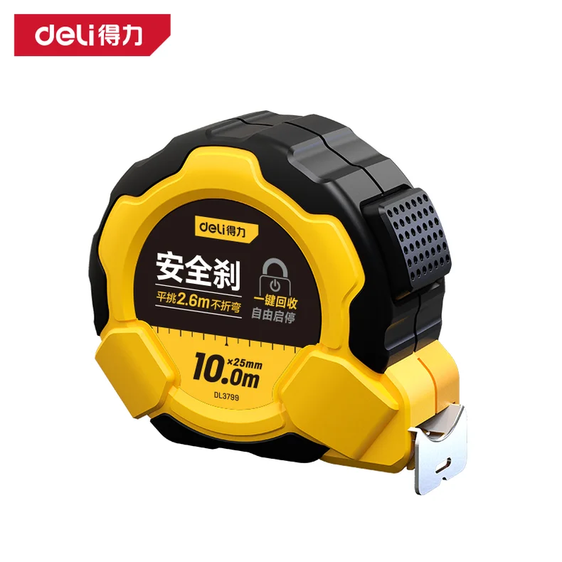 [DL3799] 钢卷尺10mx25mm自锁包胶(黄)(把)