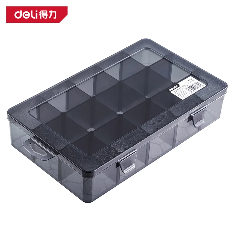 [DL432307] 零件盒28x18x6cm15格(黑)(只)