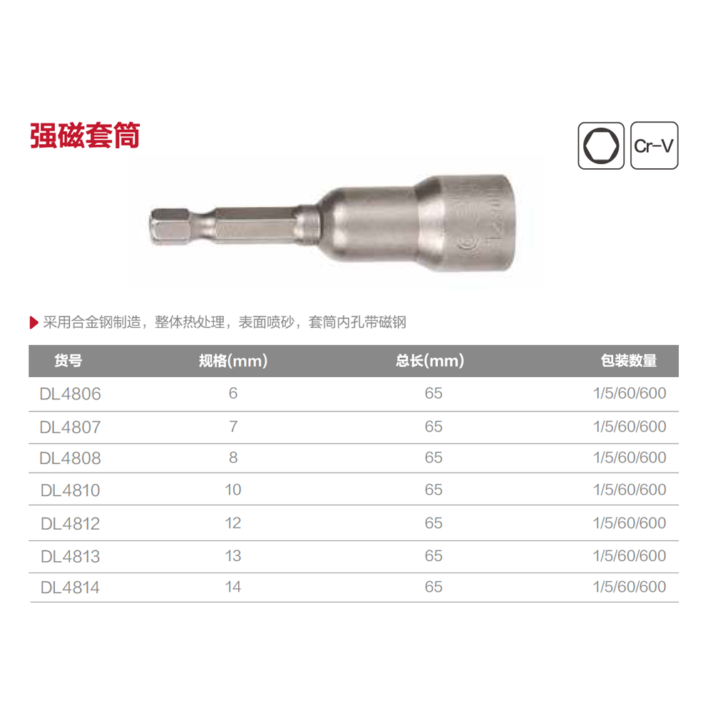 [DL4814] 强磁套筒14mm(银新)(支)