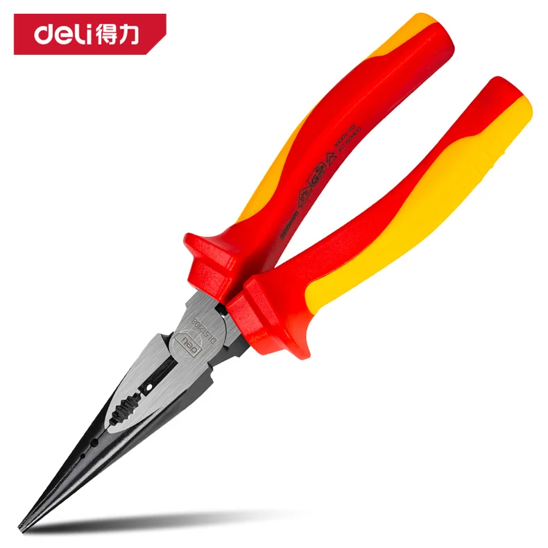 [DL512108] 绝缘省力型尖嘴钳8寸(红)(把)