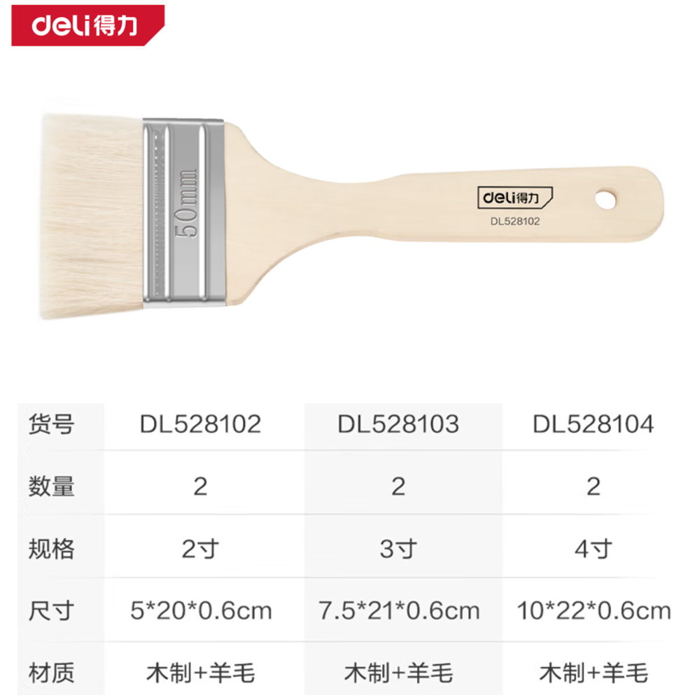 [DL528102] 羊毛刷2寸2把(白)(包)